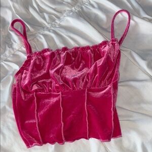 SHEIN Pink Ruched Sleeveless Camisole